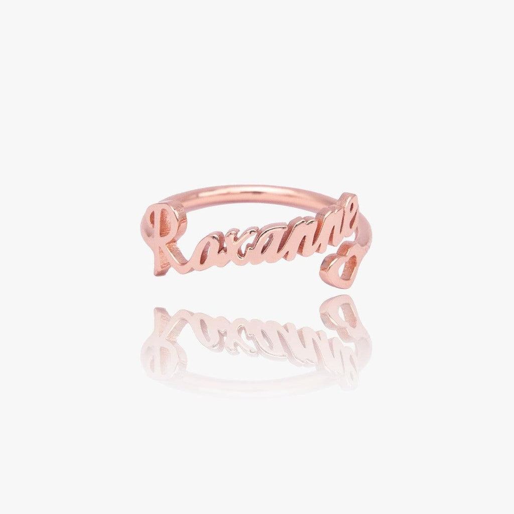Custom Heart Name Ring