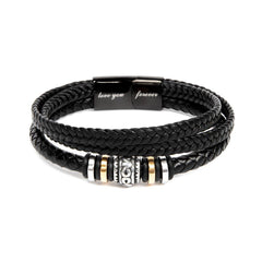 Men's Love You Forever Leather Bracelet Dad You Are The Beating Of My Heart