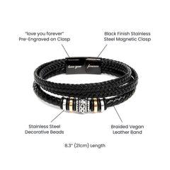Men's Love You Forever Leather Bracelet To My Dad You Are My Rock