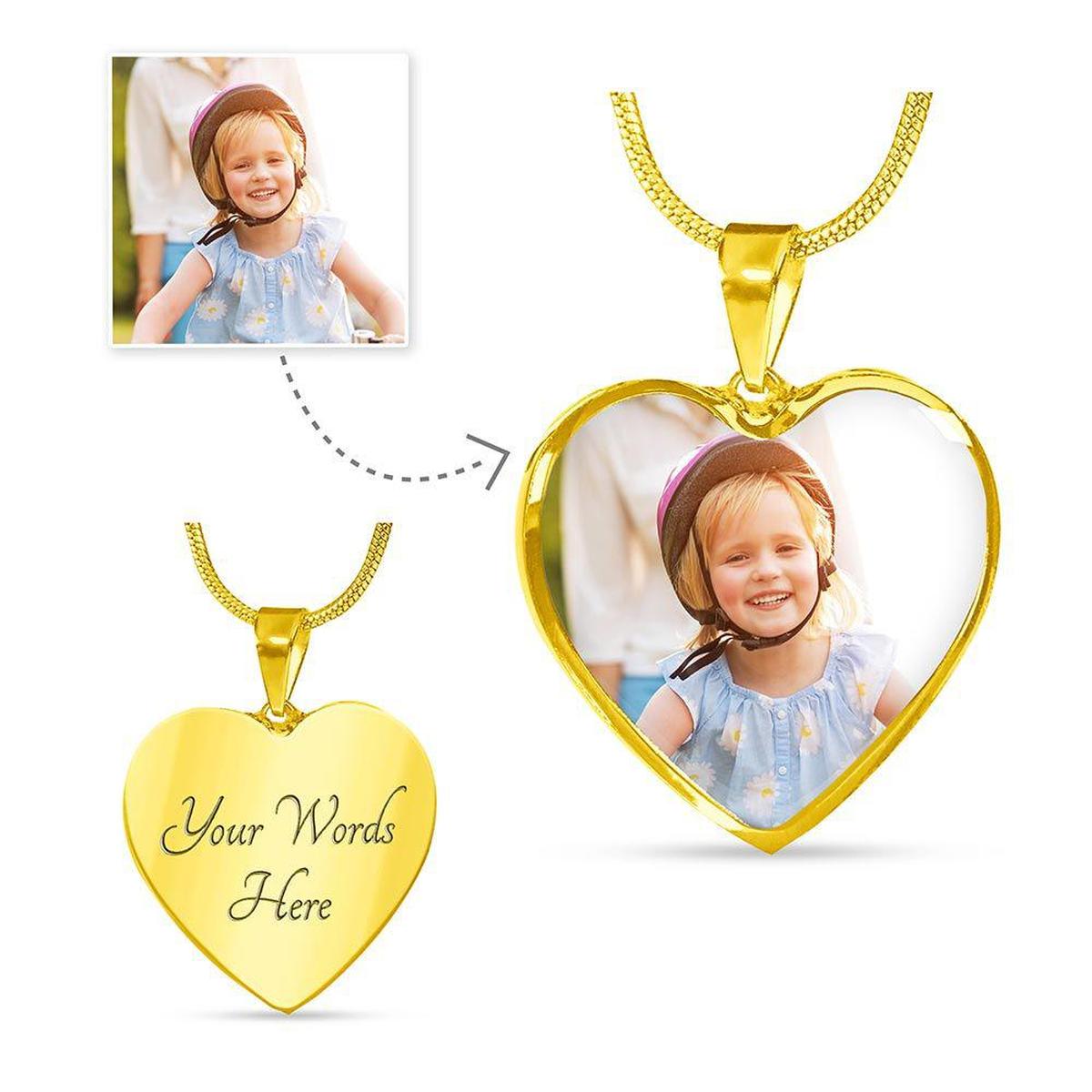 Personalized Heart Photo Necklace Secondary image