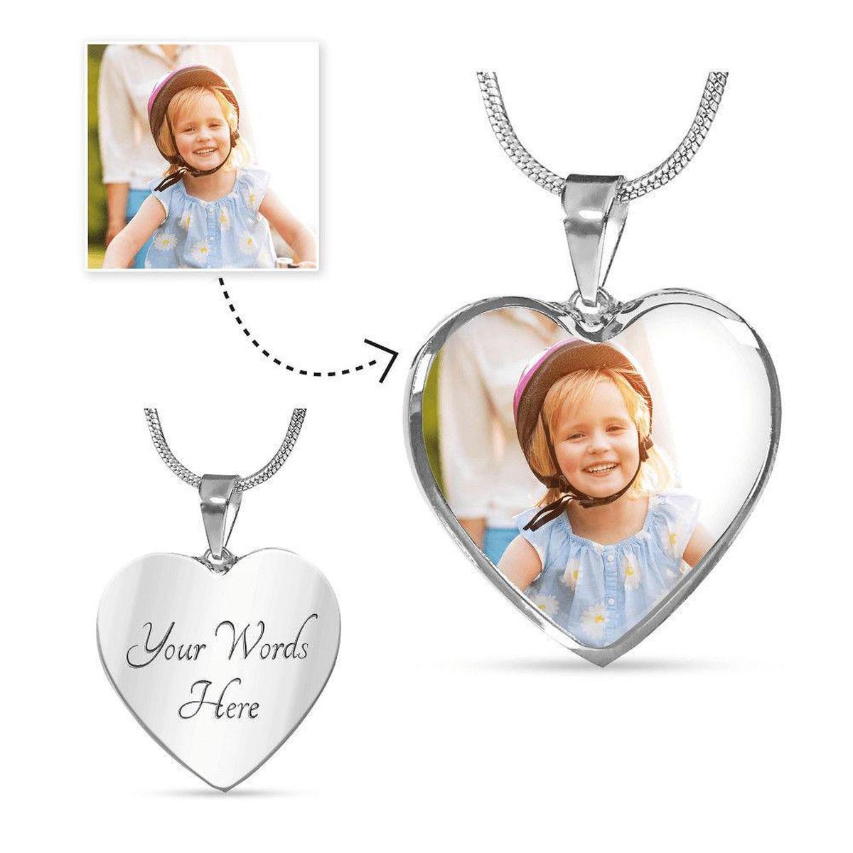 Personalized Heart Photo Necklace Main image