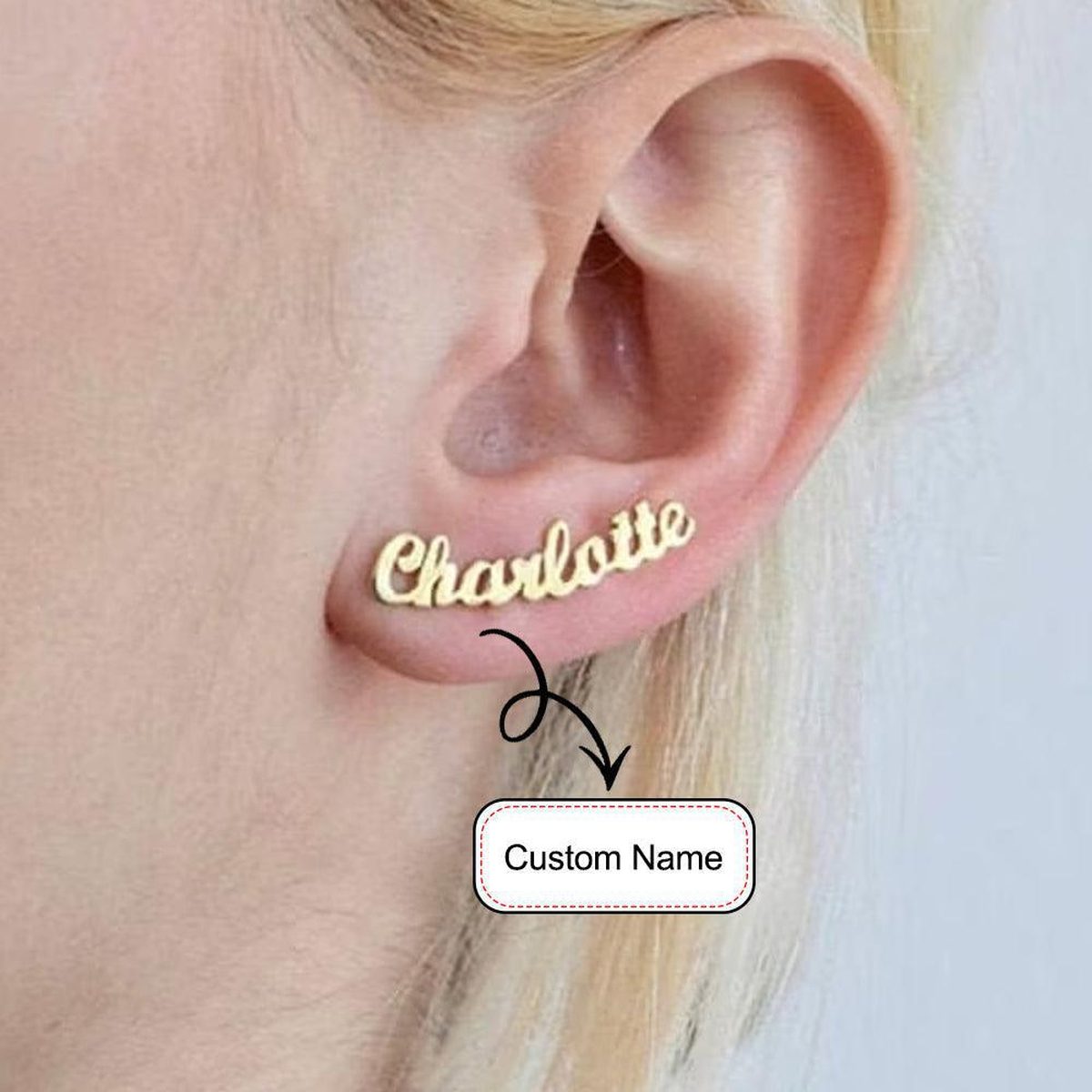 Personalized Name Stud Earrings Main image