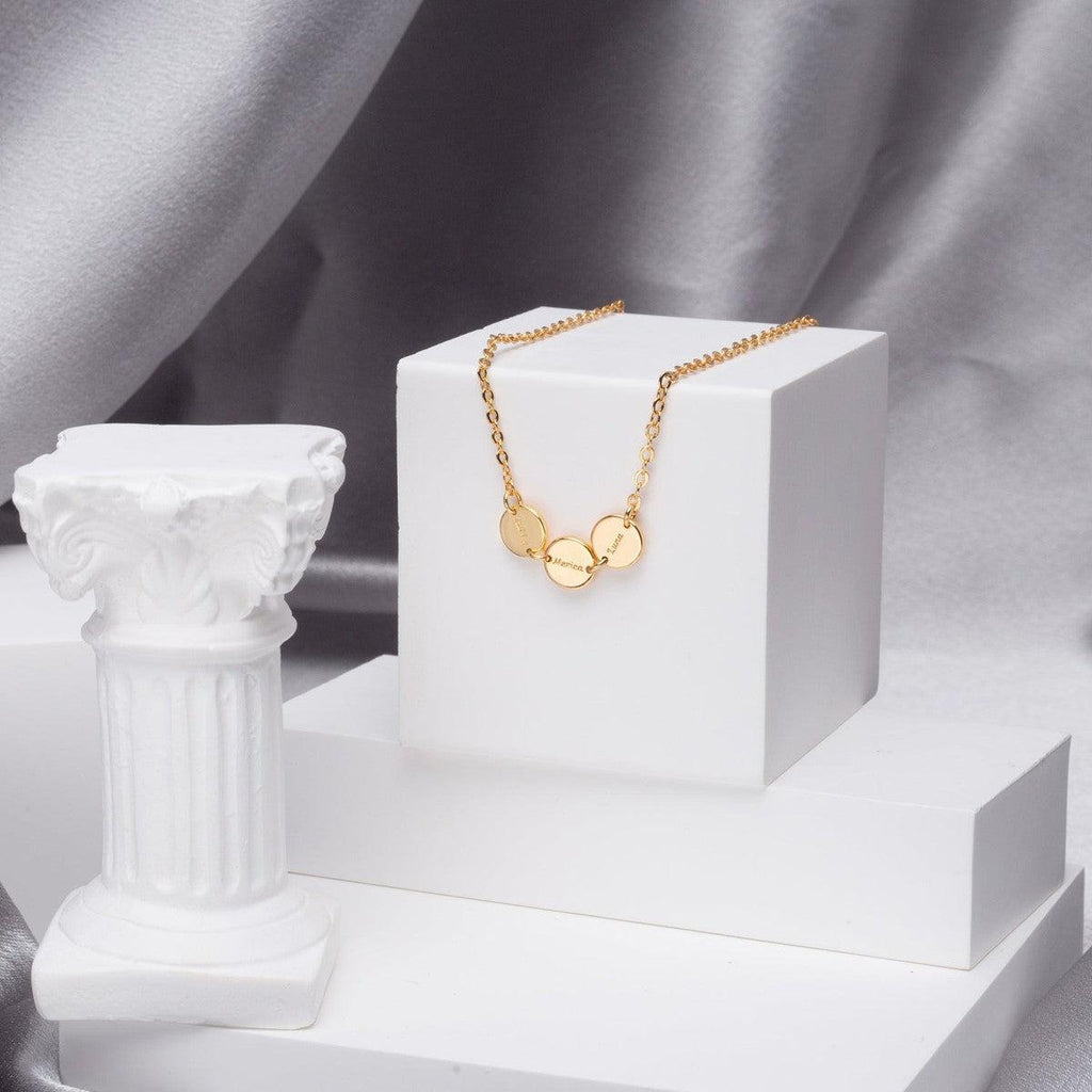 Personalized Tiny Disc Chain Choker
