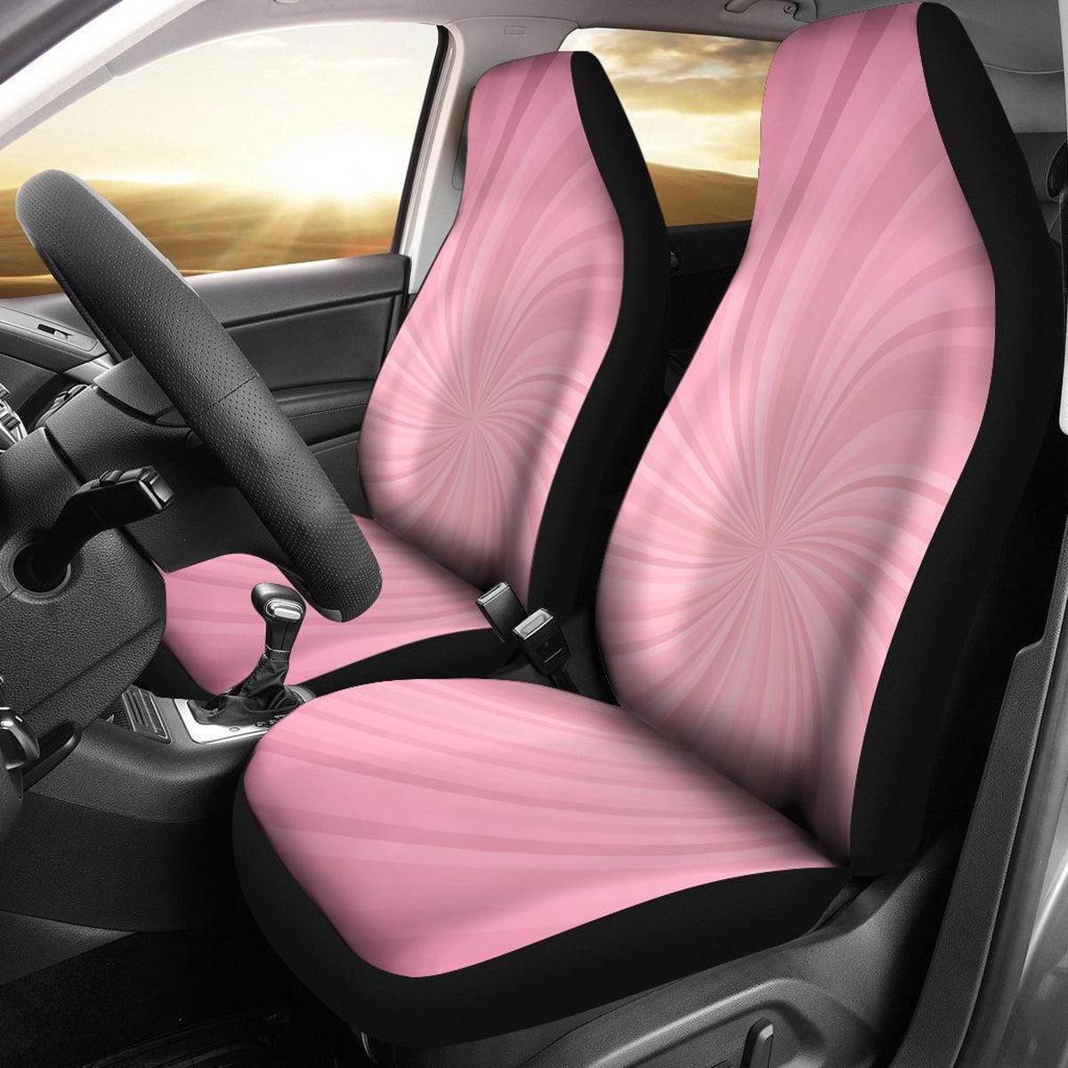 Pink spiral seat cover Main image