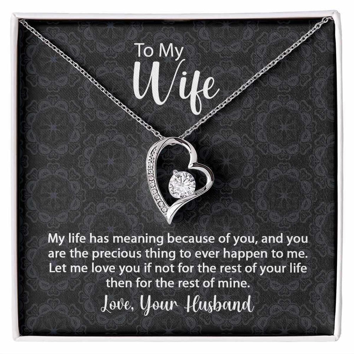 To My Wife Forever Love Necklace Life Has Meaning With Message Card Secondary image