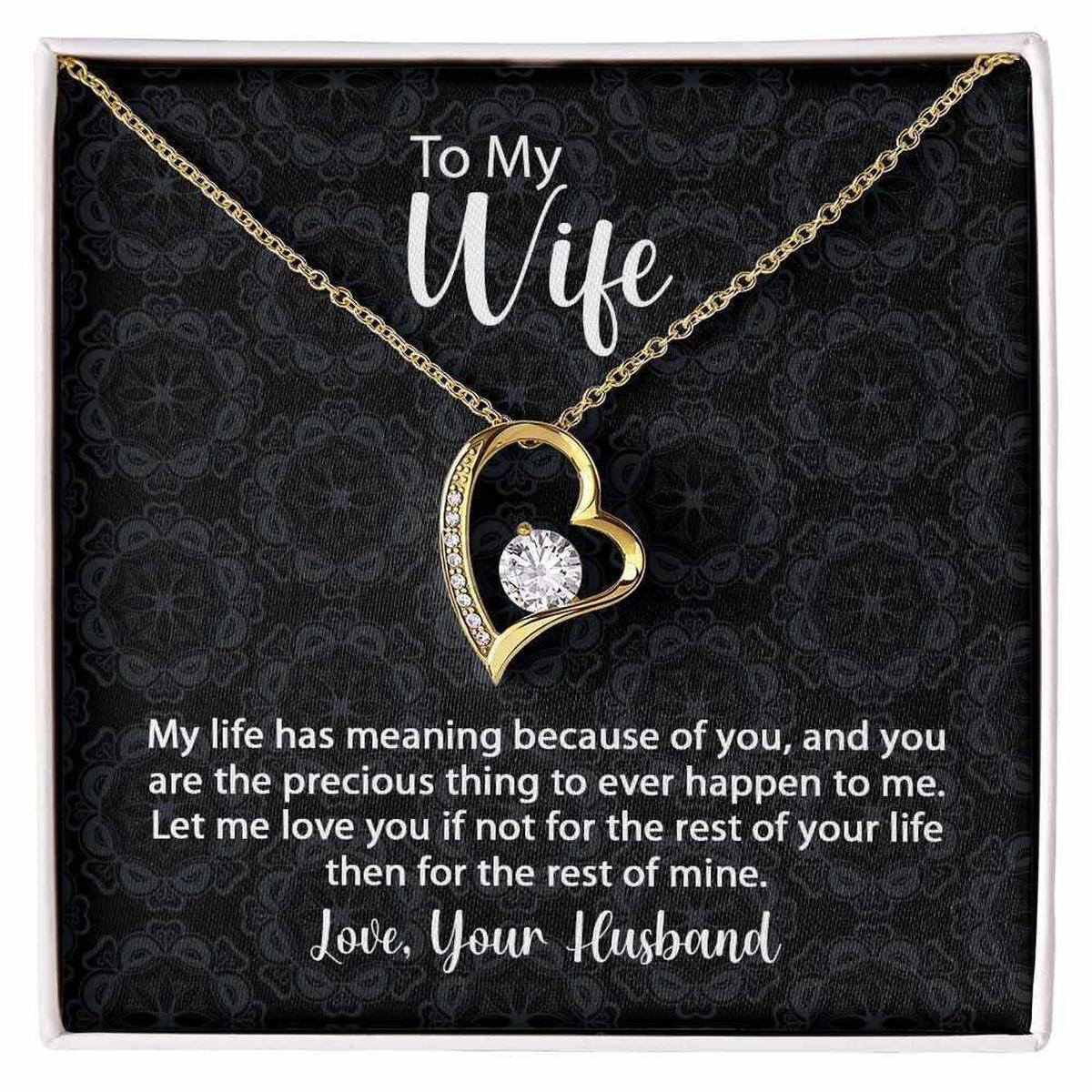 To My Wife Forever Love Necklace Life Has Meaning With Message Card Main image