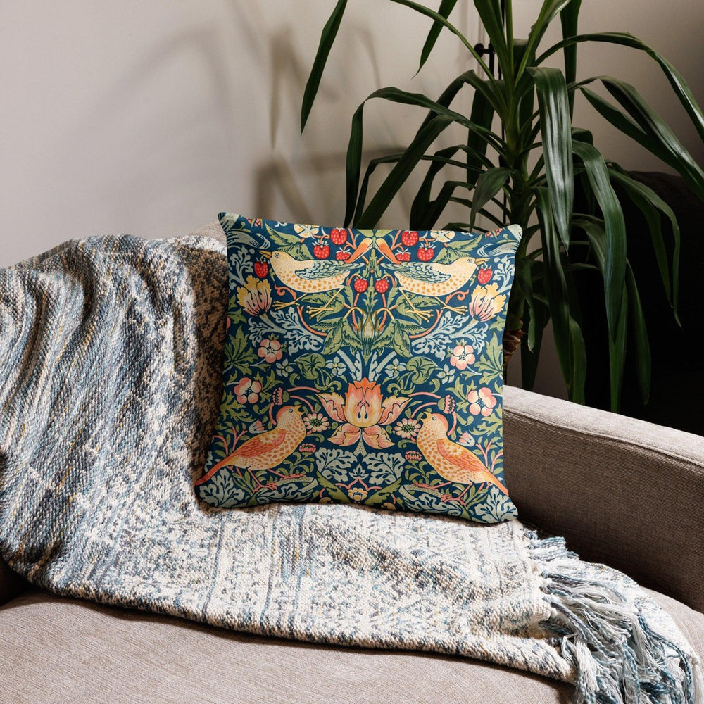 William Morris Strawberry Thief Pattern Pillow