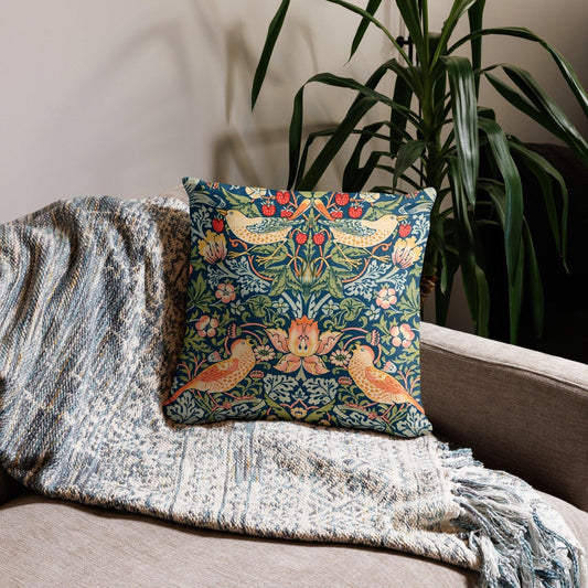 William Morris Strawberry Thief Pattern Pillow