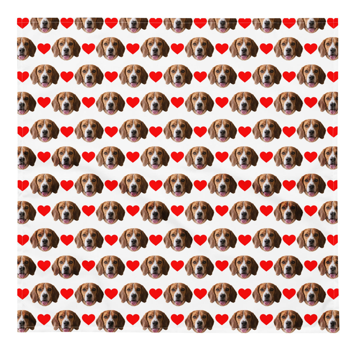 Custom Dog Face Bandana With Hearts