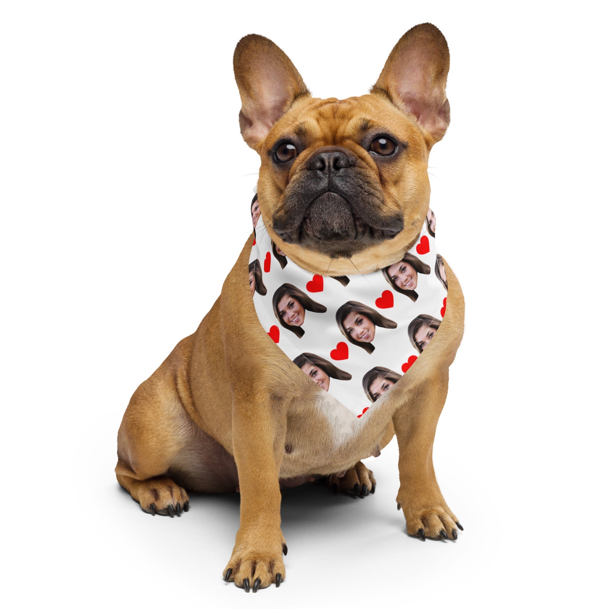 Personalized Face Dog Bandana With Hearts Secondary image