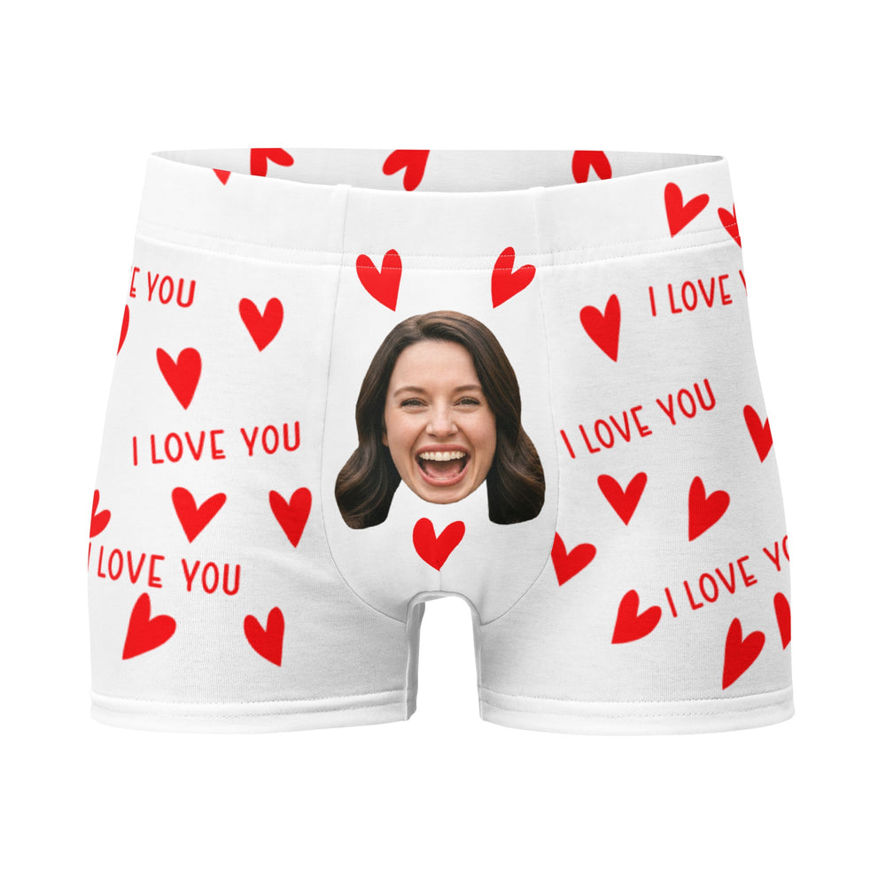 I Love You Hearts Face Boxers