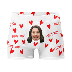 I Love You Hearts Face Boxers