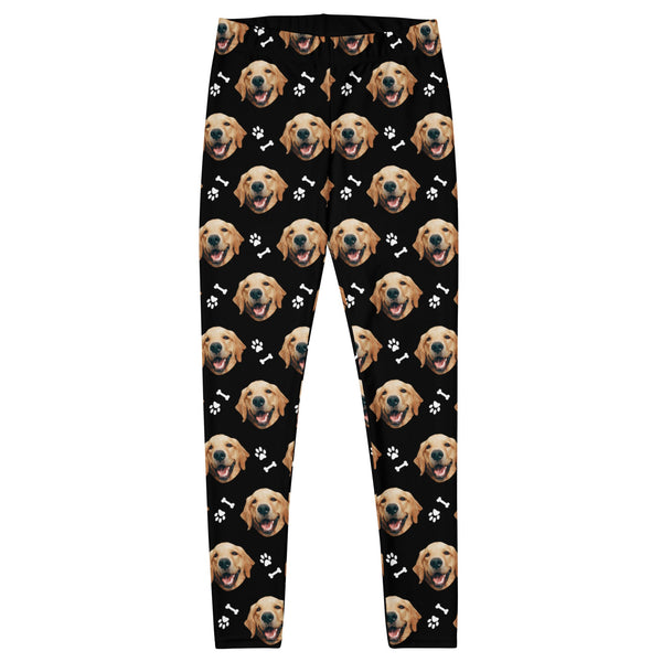 Custom Dog Face Leggings With Paws