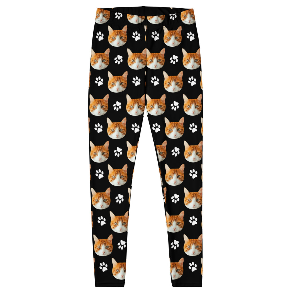 Custom Cat Face Leggings With Paws