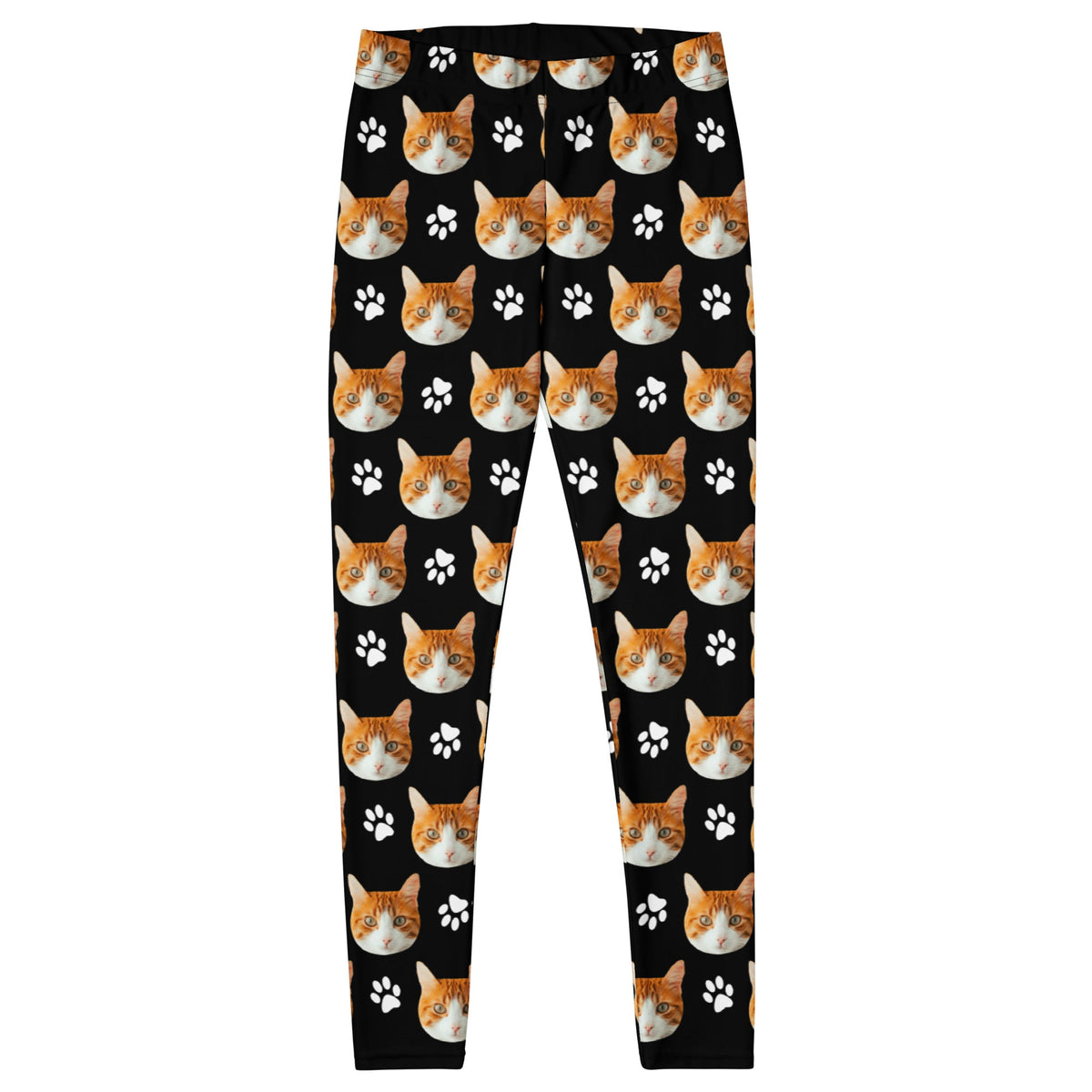 Custom Cat Face Leggings With Paws