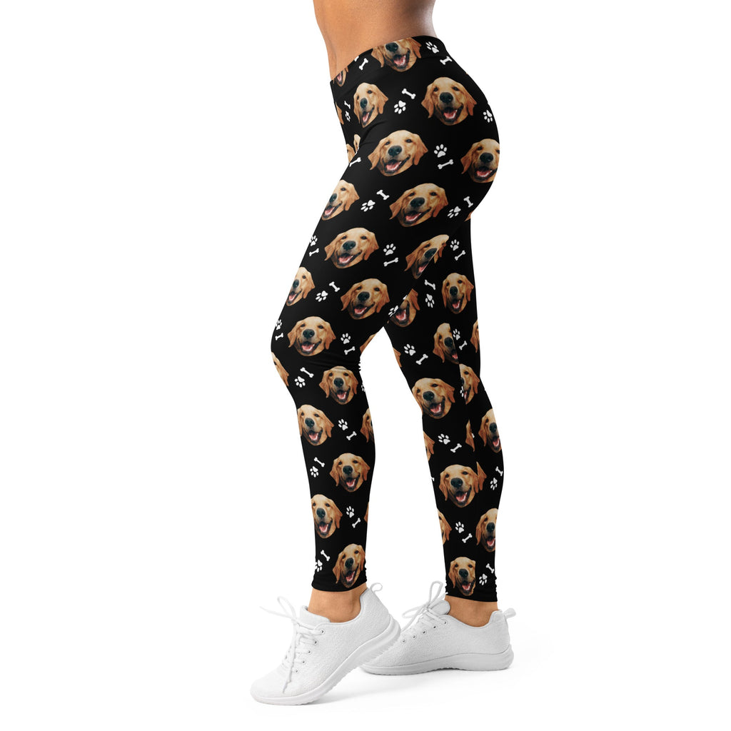 Custom Dog Face Leggings With Paws