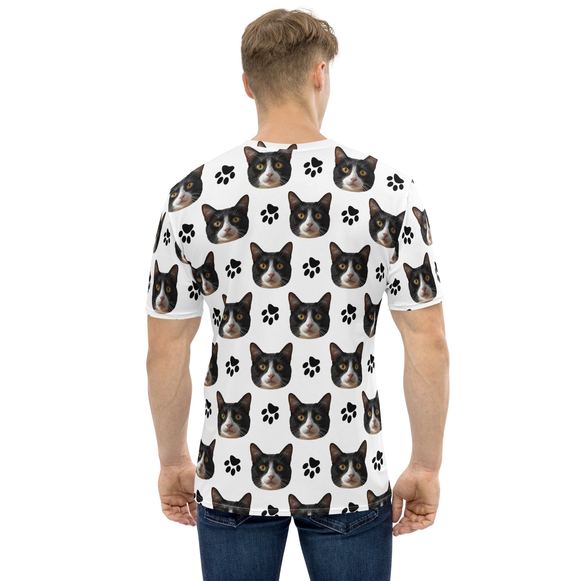 Custom Cat Face T-shirt With Paws Secondary image