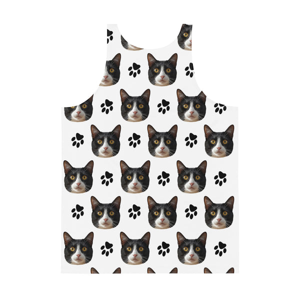 Custom Cat Face Tank Top With Paws