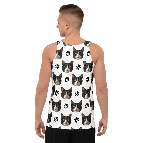Custom Cat Face Tank Top With Paws