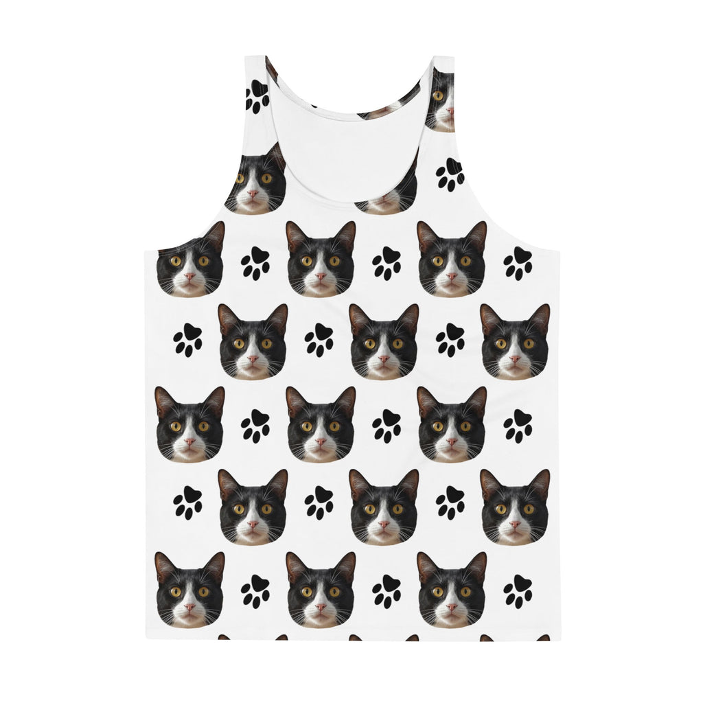 Custom Cat Face Tank Top With Paws