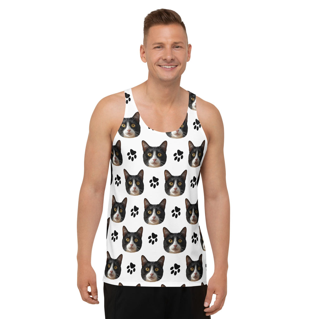 Custom Cat Face Tank Top With Paws