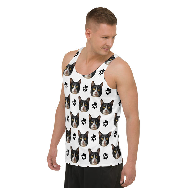 Custom Cat Face Tank Top With Paws