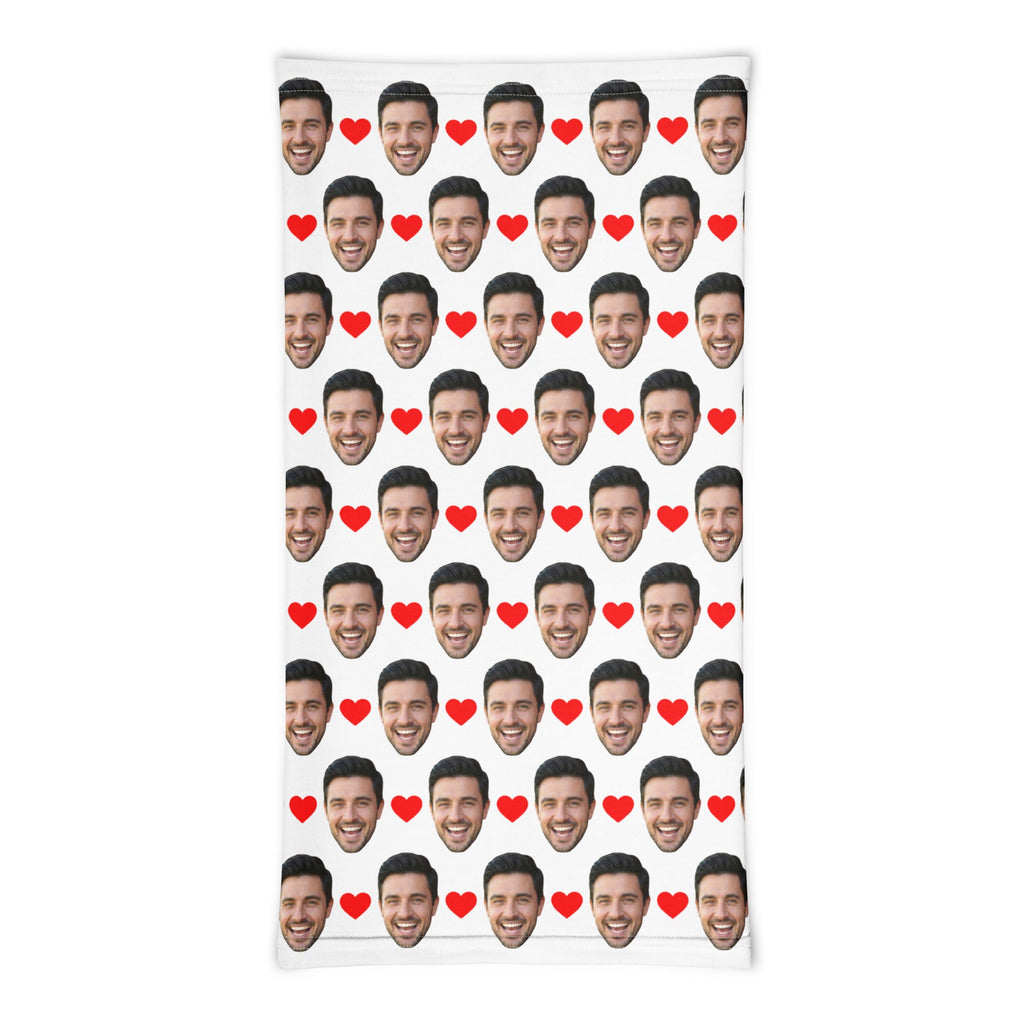 Custom Face Neck Gaiter With Hearts