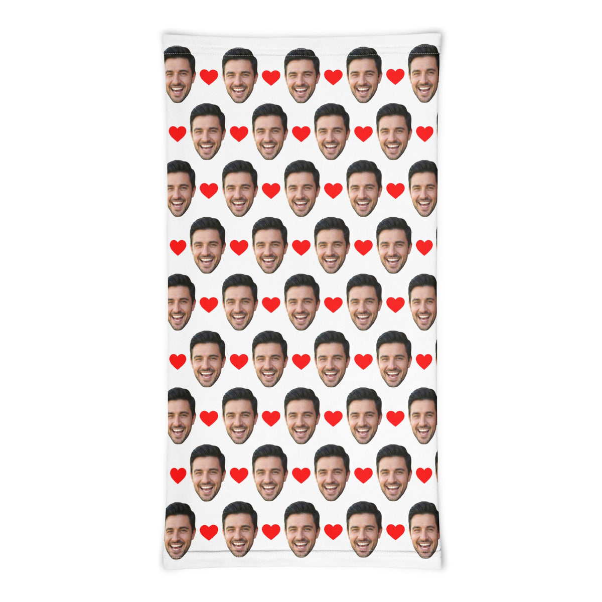 Custom Face Neck Gaiter With Hearts