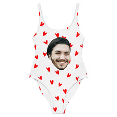 Custom Face Swimsuit With Hearts