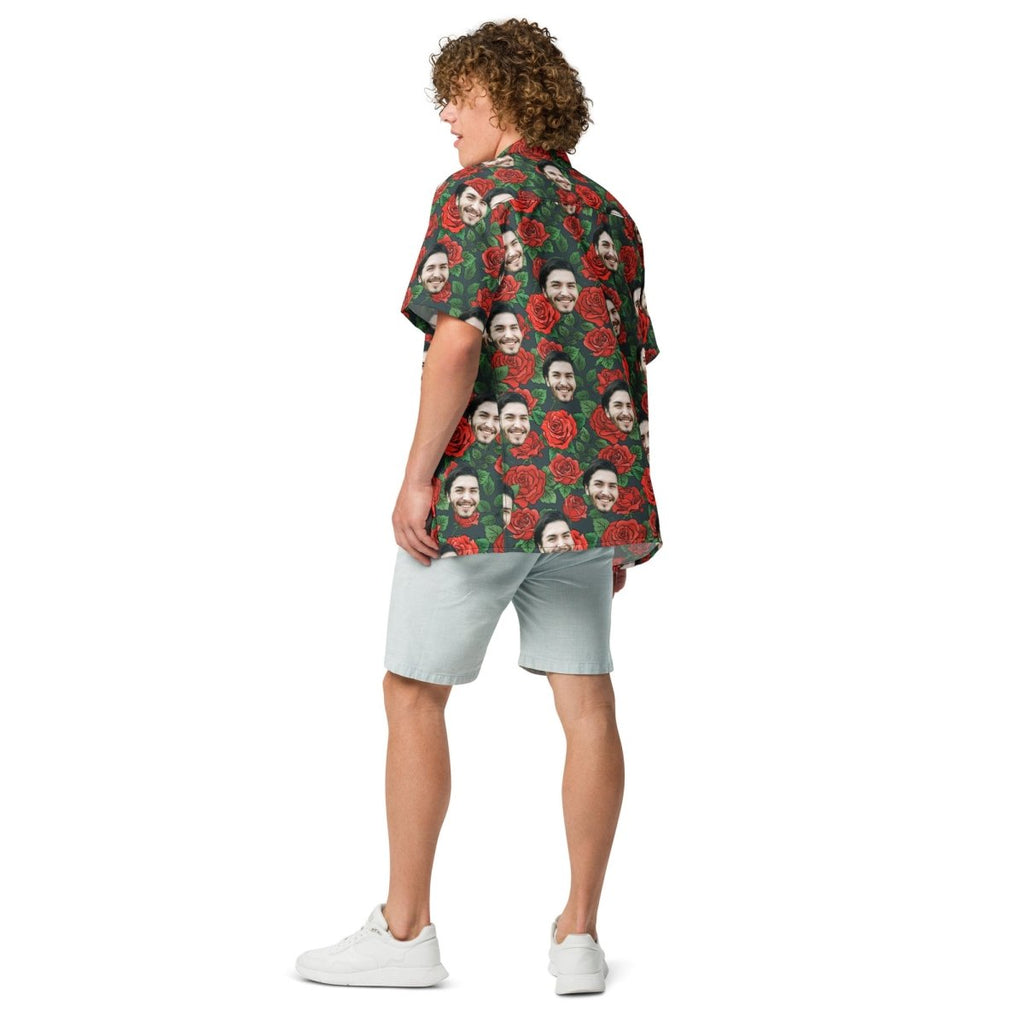 Custom Face Roses Flowers Hawaiian Shirt