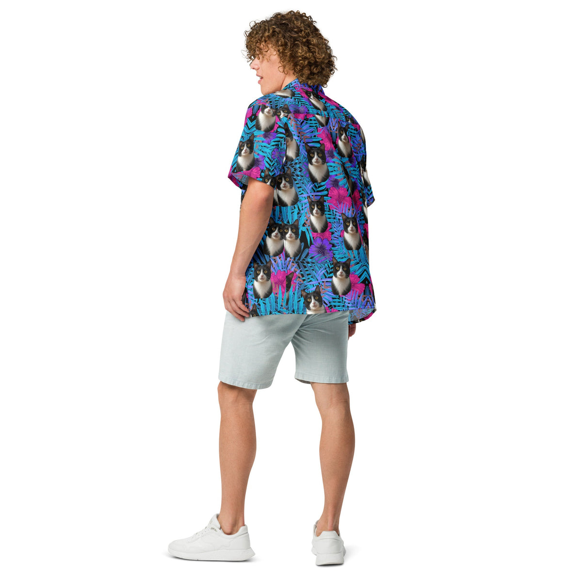 Custom Cat Face Tropical Hawaiian Shirt For Pet Lovers