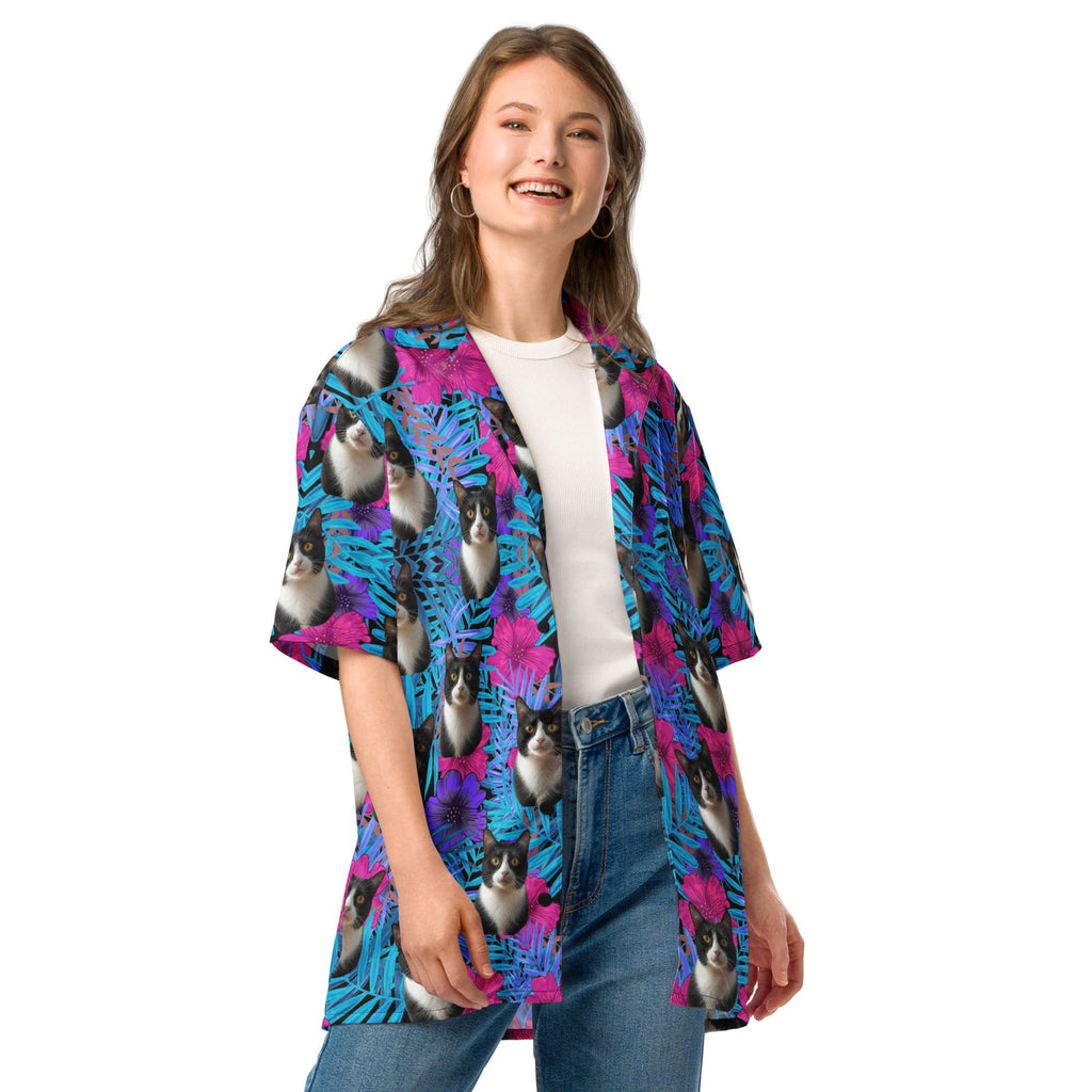 Custom Cat Face Tropical Hawaiian Shirt For Pet Lovers