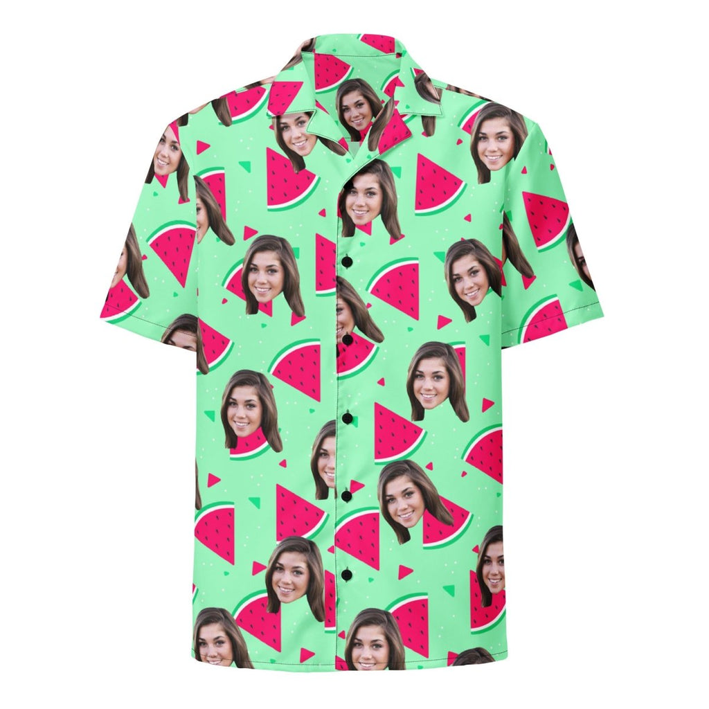 Custom Face Watermelon Print Hawaiian Shirt