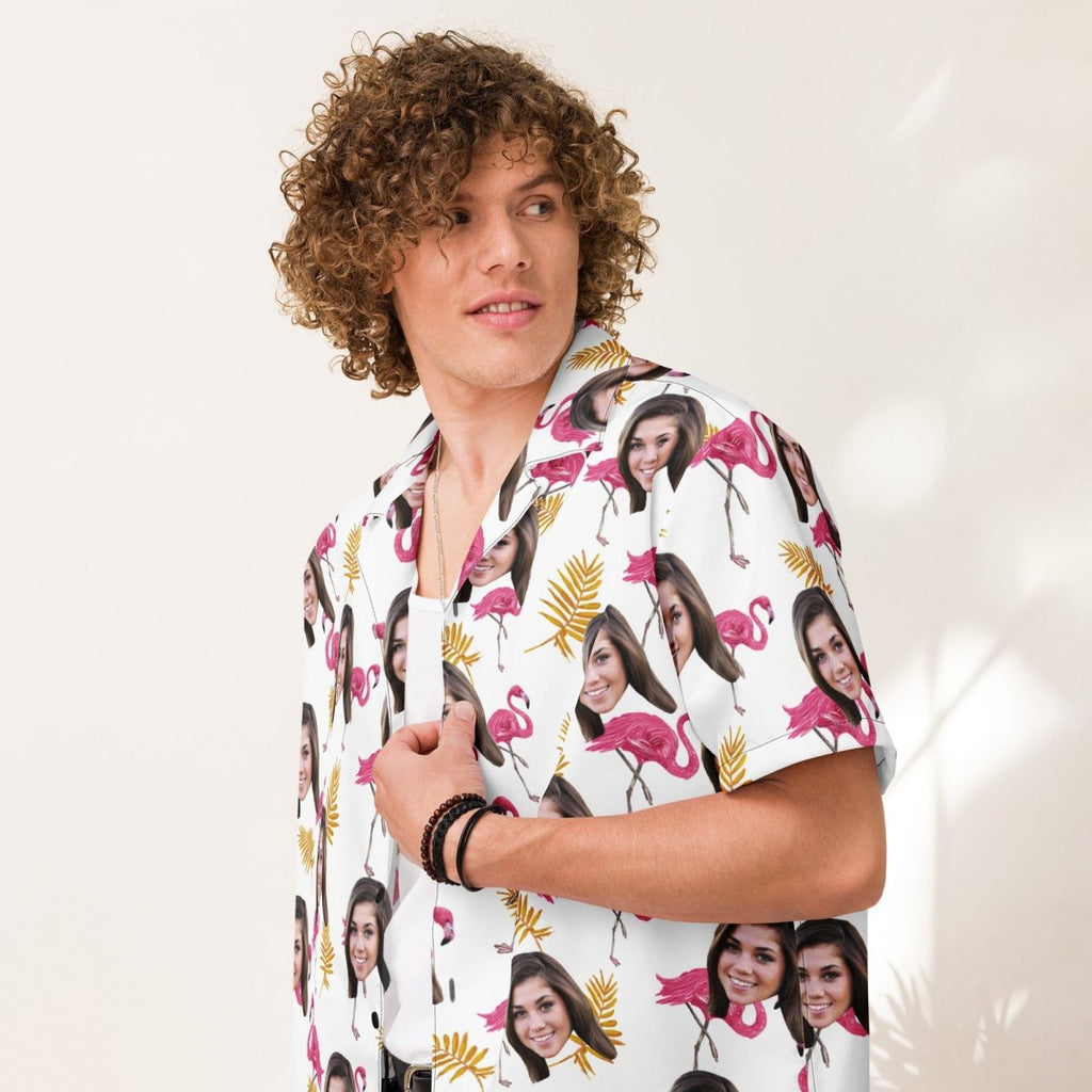 Custom Faces Flamingo Pattern Hawaiian