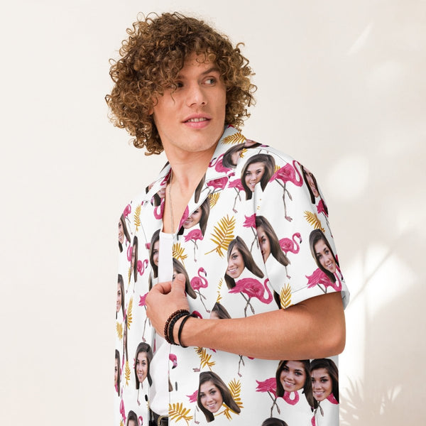 Custom Faces Flamingo Pattern Hawaiian