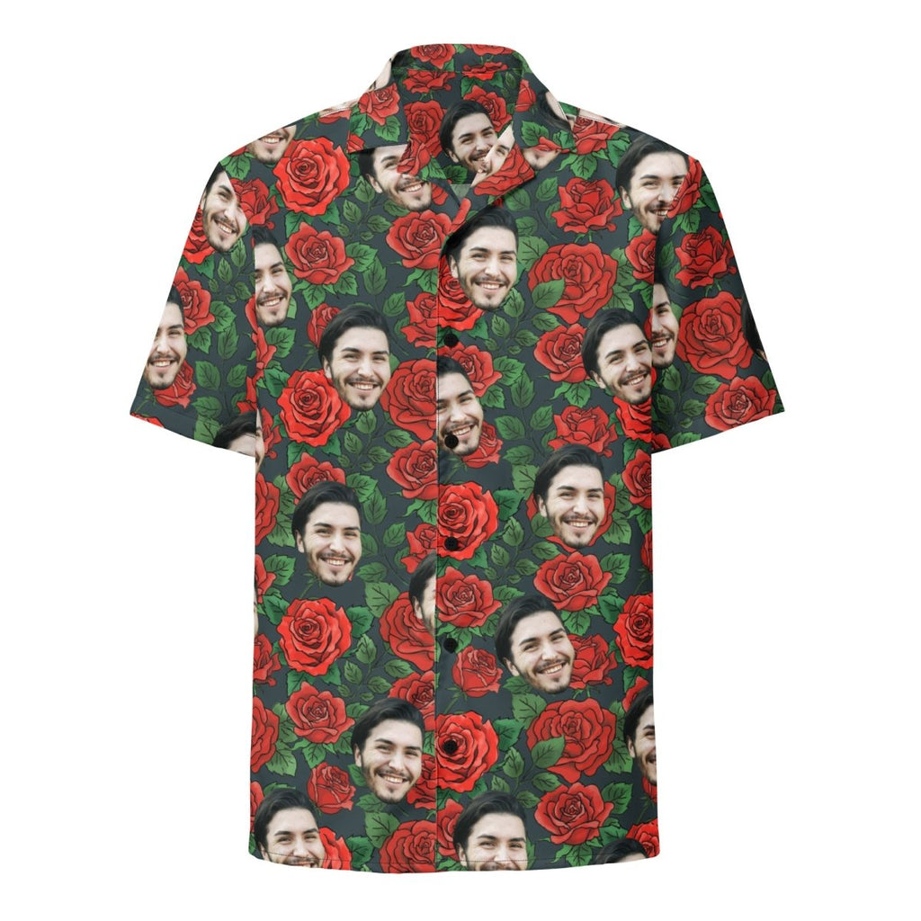 Custom Face Roses Flowers Hawaiian Shirt