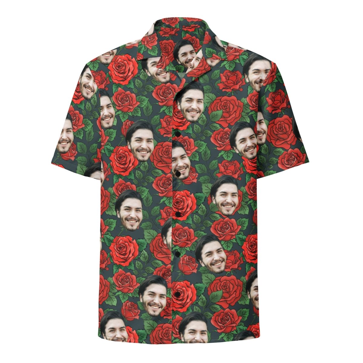 Custom Face Roses Flowers Hawaiian Shirt