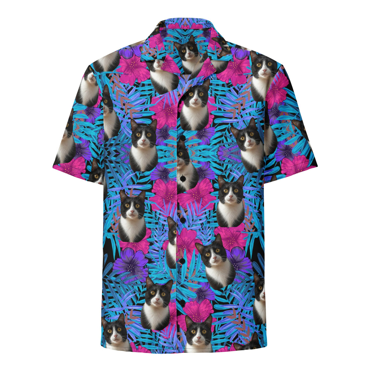 Custom Cat Face Tropical Hawaiian Shirt For Pet Lovers
