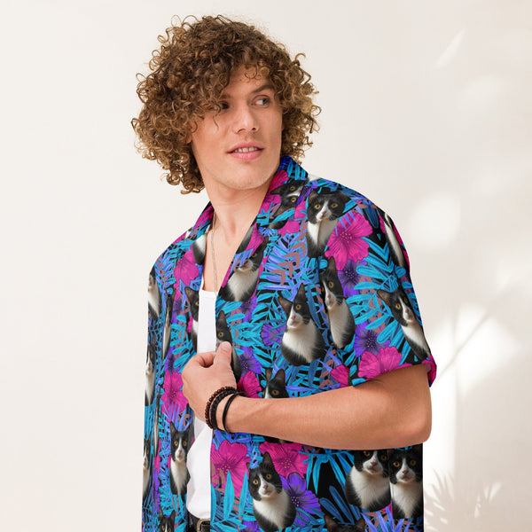 Custom Cat Face Tropical Hawaiian Shirt For Pet Lovers