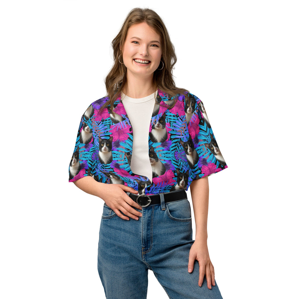 Custom Cat Face Tropical Hawaiian Shirt For Pet Lovers