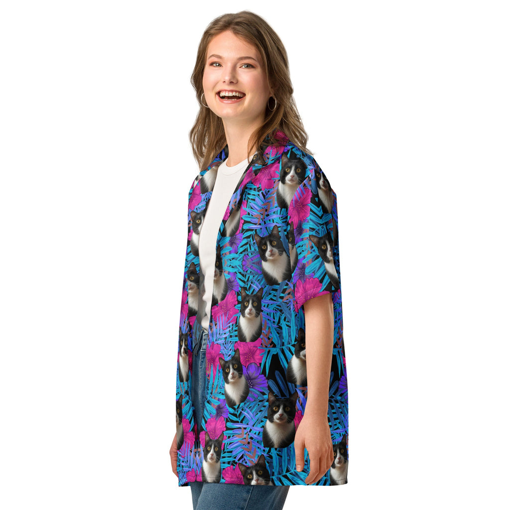 Custom Cat Face Tropical Hawaiian Shirt For Pet Lovers