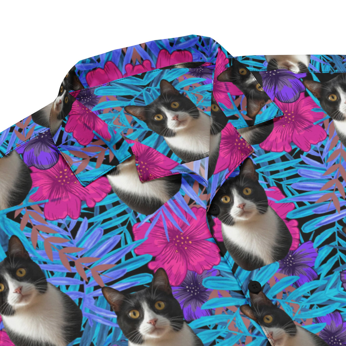 Custom Cat Face Tropical Hawaiian Shirt For Pet Lovers