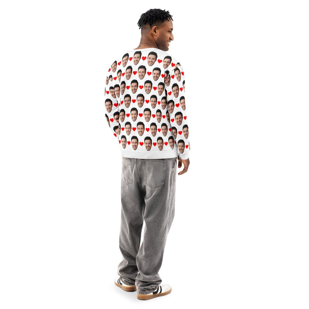 Custom Face Sweatshirt With Hearts