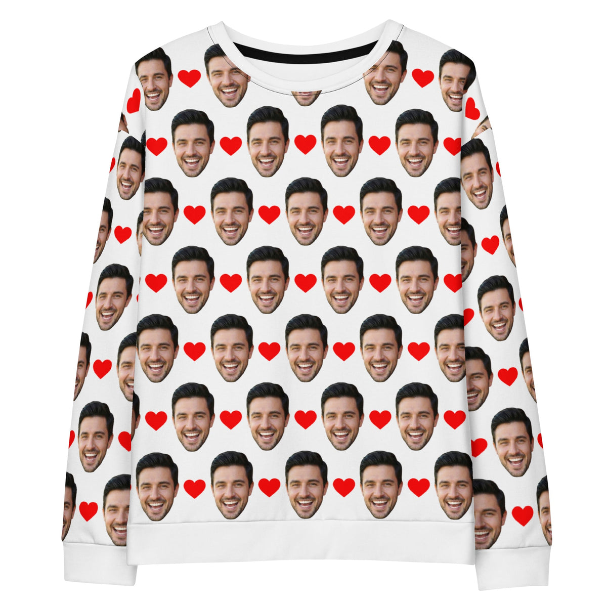 Custom Face Sweatshirt With Hearts
