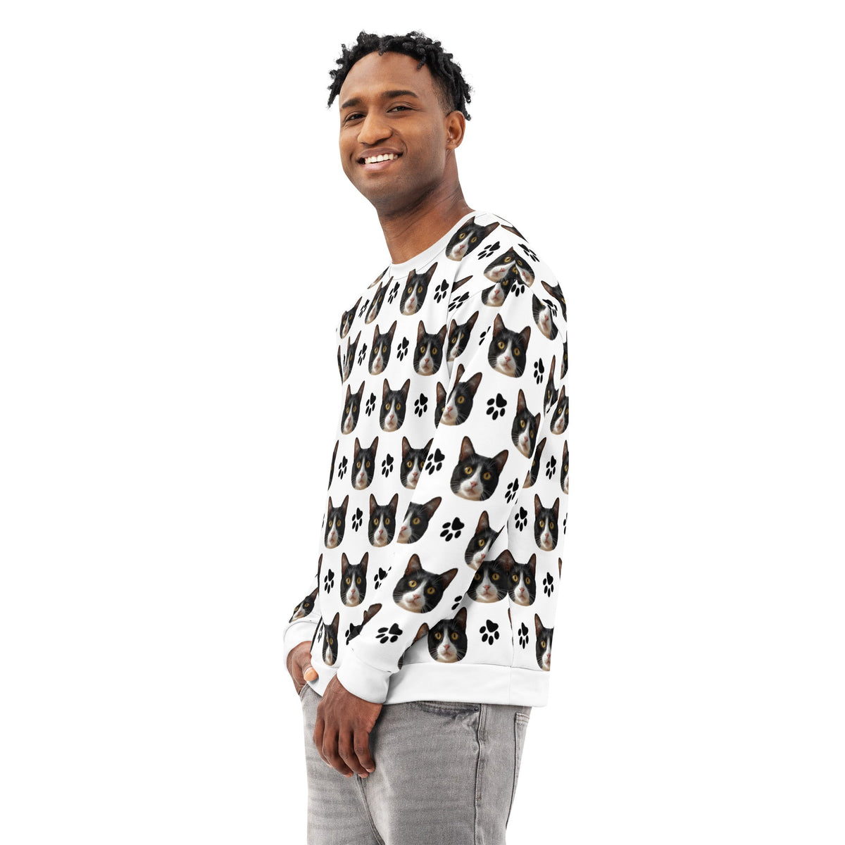 Custom Cat Face Sweatshirt