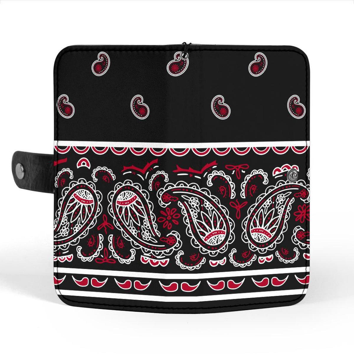 Black Bandana Edge Phone Case Wallet