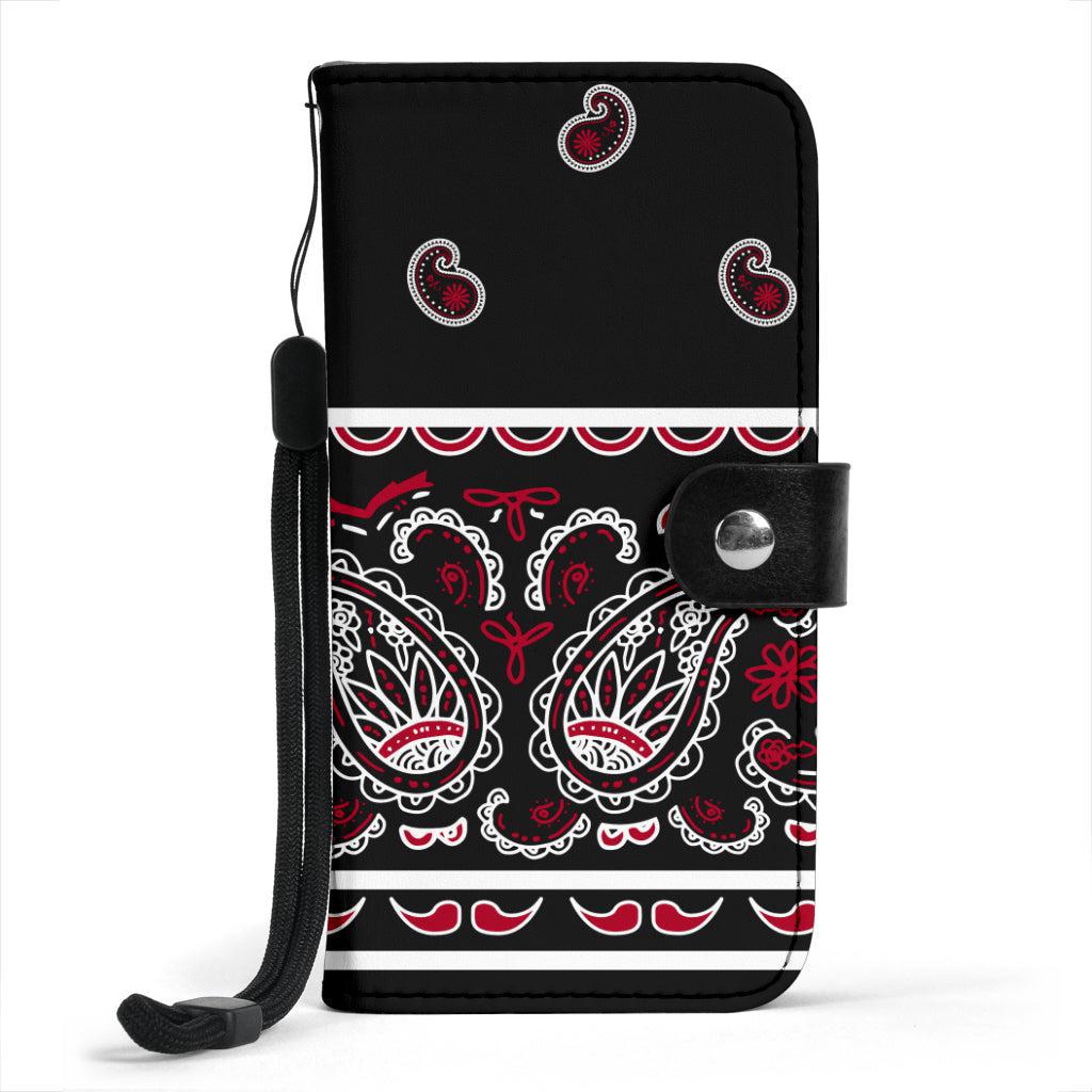Black Bandana Edge Phone Case Wallet