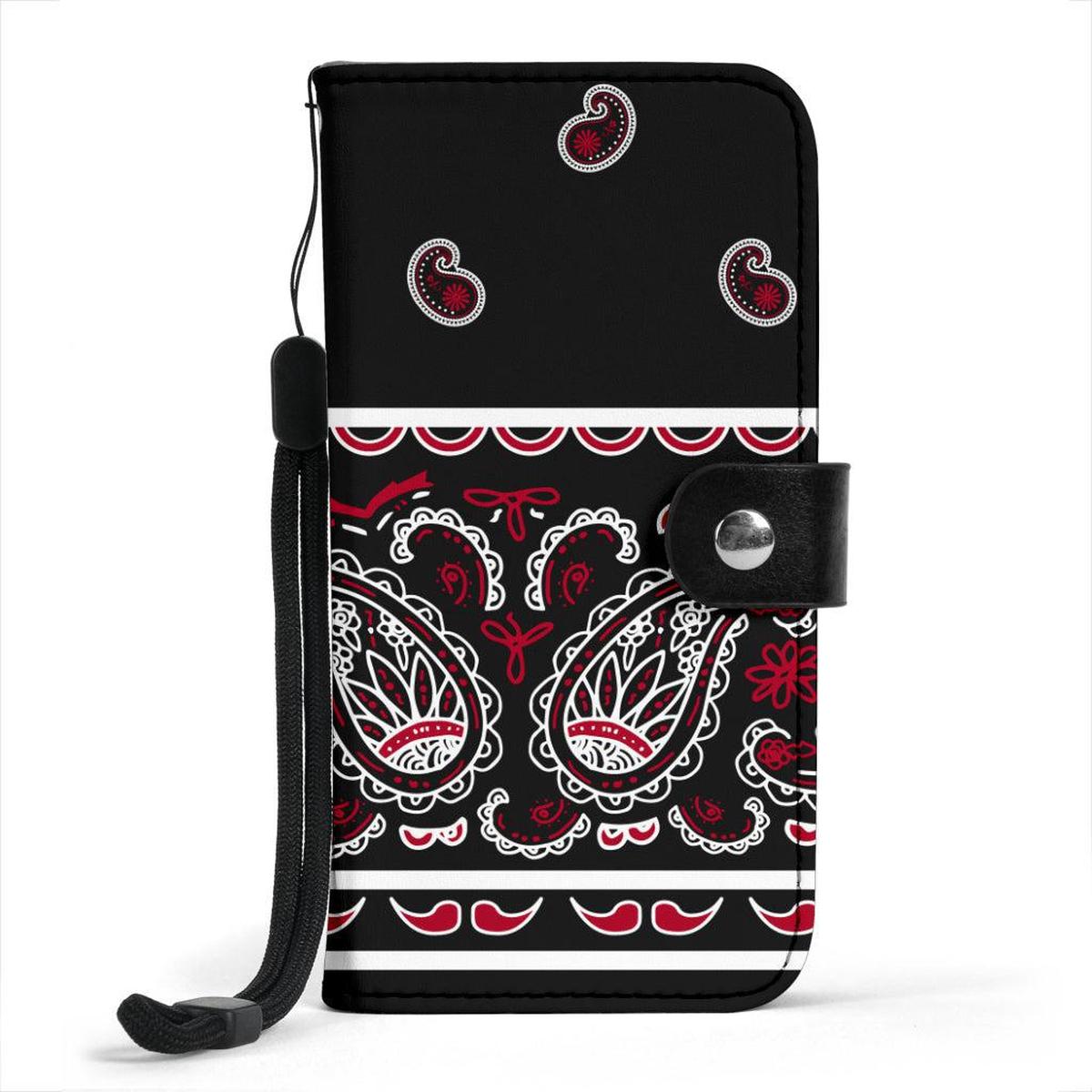 Black Bandana Edge Phone Case Wallet Main image