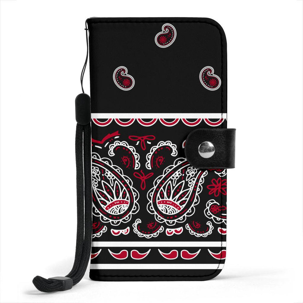 Black Bandana Edge Phone Case Wallet