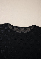 Bow Round Neck Long Sleeve Top